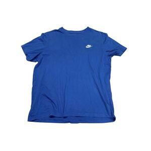 Nike Men’s Large Royal Blue Mini Swoosh Logo T Shirt Short Sleeve Cotton